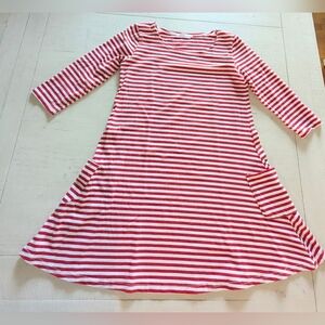 Z by Yoon 3/4 Sleeve Candy Stripe Knit Dress Med With Pockets